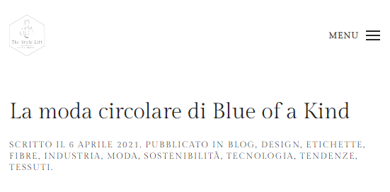 The Style Lift - La moda circolare di Blue of a Kind