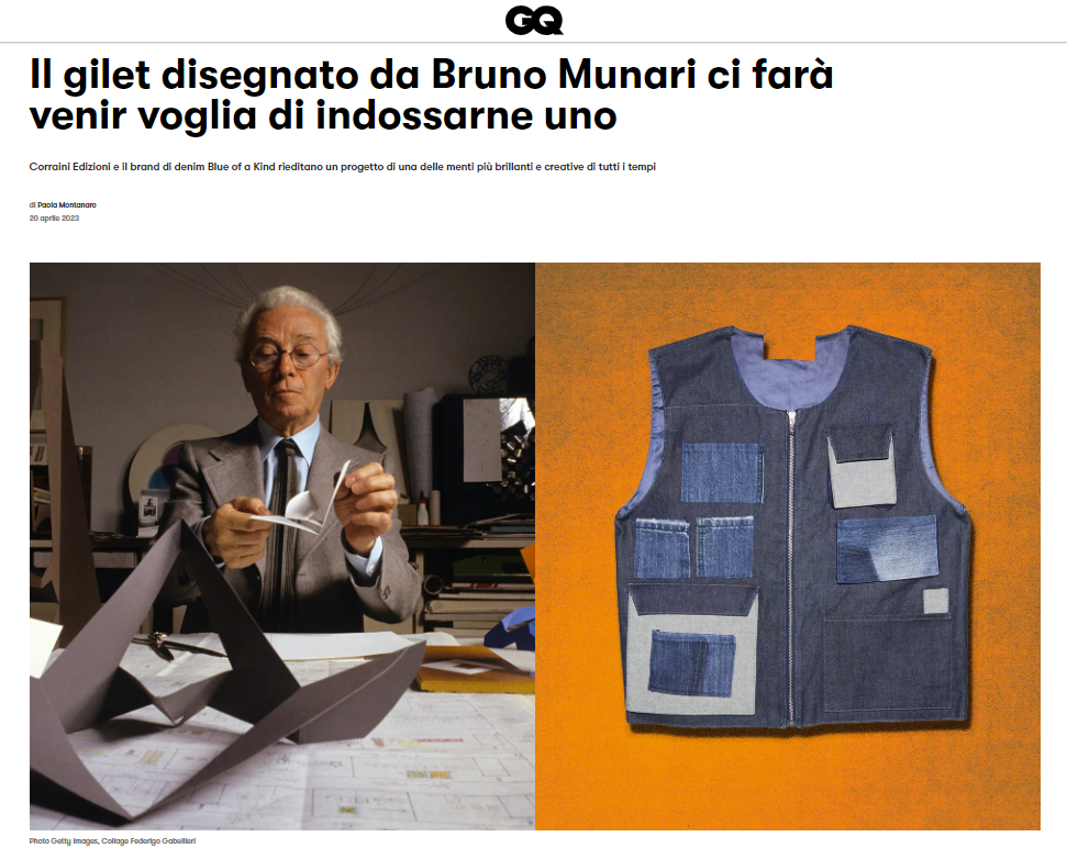 GQ - Il gilet disegnato da Bruno Munari ci farà venir voglia di indossarne uno