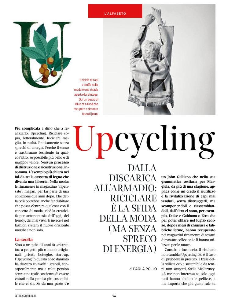 7 Corriere della sera - Upcycling dalla discarica all'armadio: è la sfida della moda (ma senza spreco di energia)