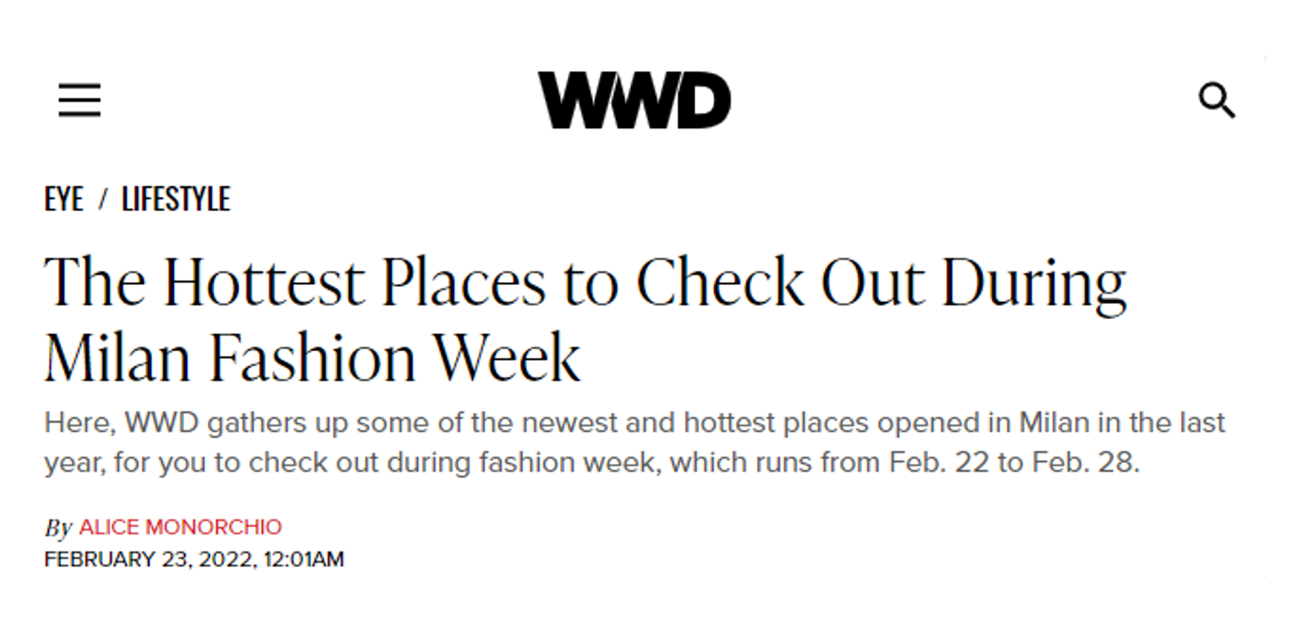 WWD - The Hottest Places to Check Out During Milan Fashion Week